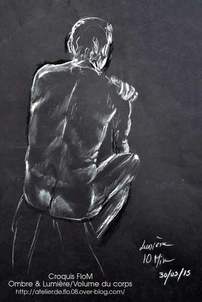 Croquis Dessin Modèle Vivant - Etude de l'ombre & la lumière