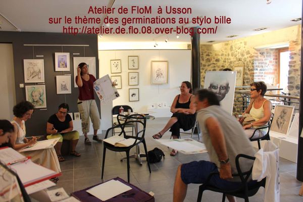 Atelier de FloM - Découverte de la technique du stylo bille et de la façon de dessiner un oeil