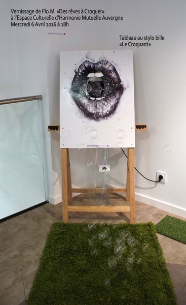 Tableau "Le Croquant" - stylo bille + machine à bulles !