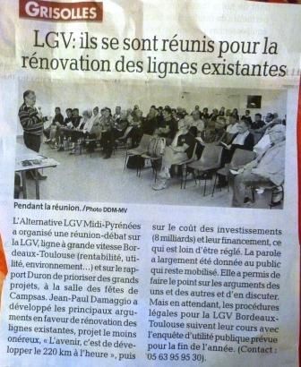 La réu de Campsas sur La Dépêche