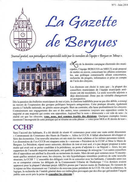 Un nouveau canard est né à Bergues pour redonner la parole aux citoyens. Découvrez-le ; utilisez-le.