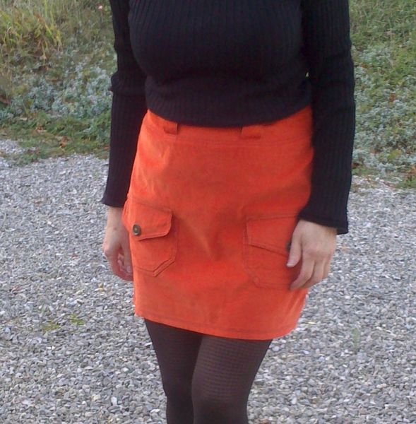 Jupe trapèze orange