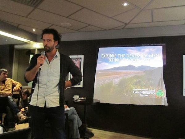 Bertrand Pleven lors de la présentation de son jeu de rôle
