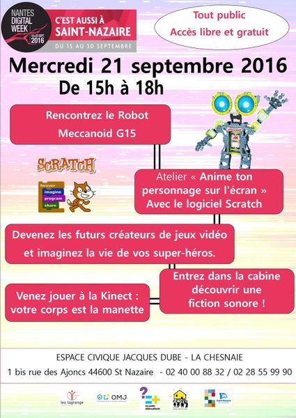 Digital Week le 21 septembre 15h-18h à la chesnaie