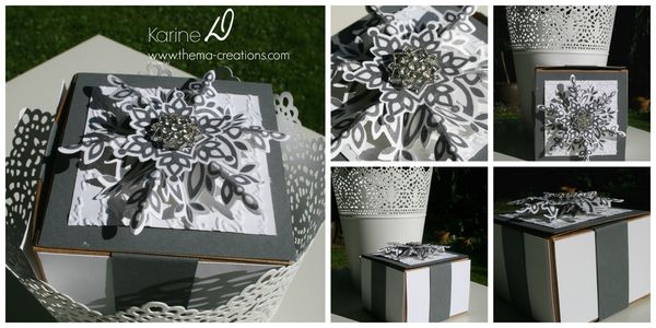 Boîte Noël, tampons et framelits "Jolis flocons" (Festive Flurry) Stampin'Up!