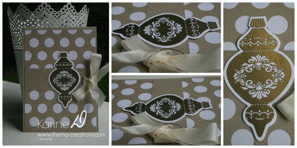Carte Papier design "Du style à revendre" et boule embossée or du set Ornament Keepsakes