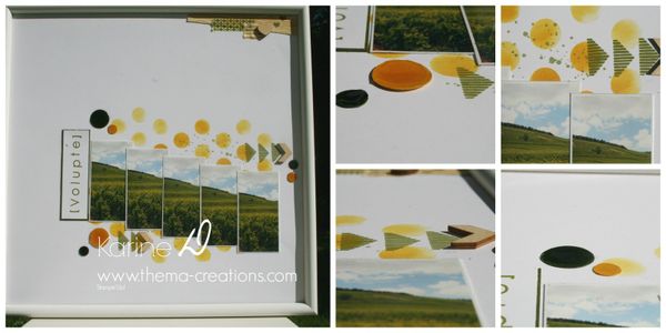 Série de pages de scrapbooking "couleur" : camaïeu de verts et de jaunes