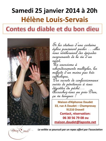 Hélène Louis-Servais ouvre les veillées conte de la maison Daudet samedi 25 janvier