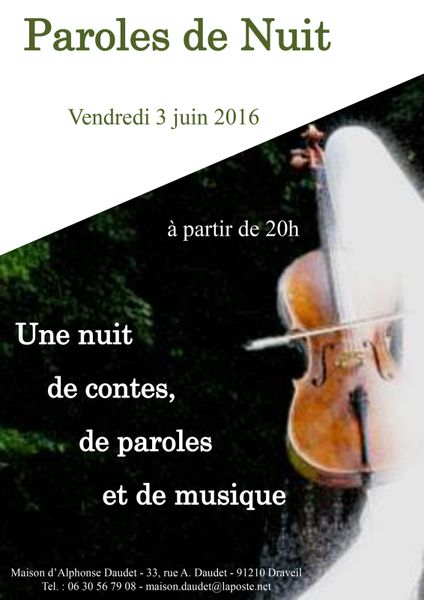 "Parole de Nuit" a 17 ans! édition 2016 le vendredi 3 juin