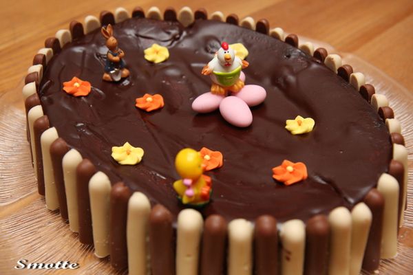 Gâteau de Pâques chocolat framboises