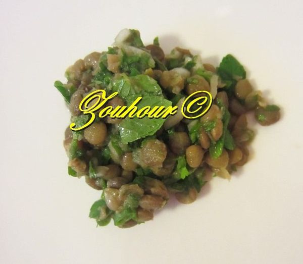 Lentilles chaudes en salade