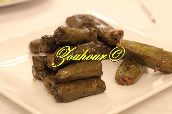 Feuilles de vigne aux légumes et à l’huile d’olive (grape leaves with vegetables)