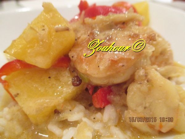 Curry de crevettes à l'ananas
