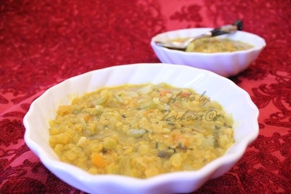 Soupe de lentilles corail aux légumes,Vegetarian Red lentil soup