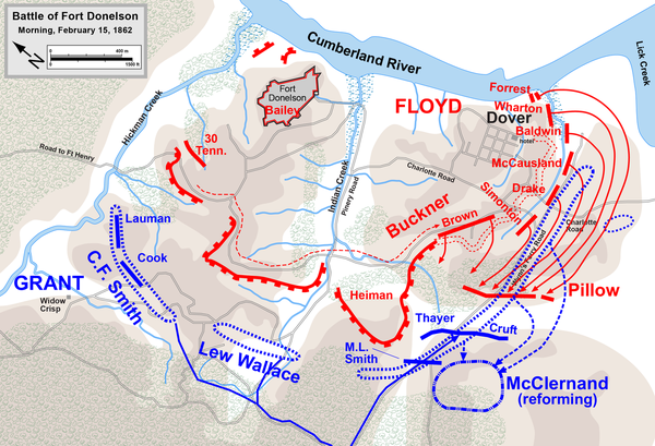 La bataille de Fort Donelson 12 - 16 février 1862