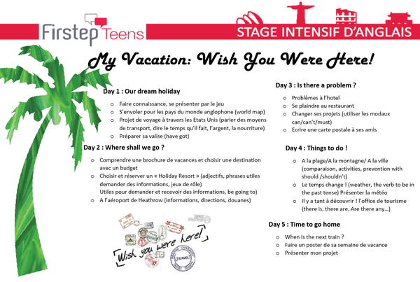 STAGES VACANCES D'ETE 12-16 ANS