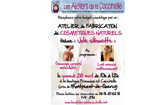 Atelier de cosmétiques naturels thème "Jolie silhouette"