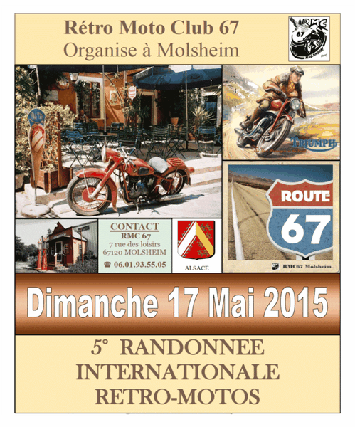 Affiche 5° randonnée Internationale Rétro Moto Molsheim
