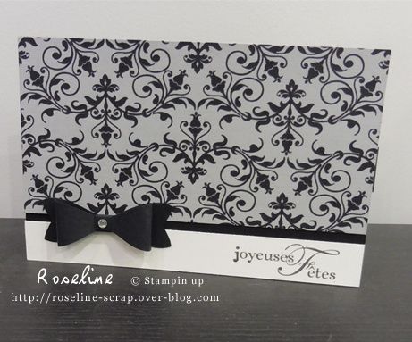 Carte avec perforatrice noeud, en noir, gris et blanc.