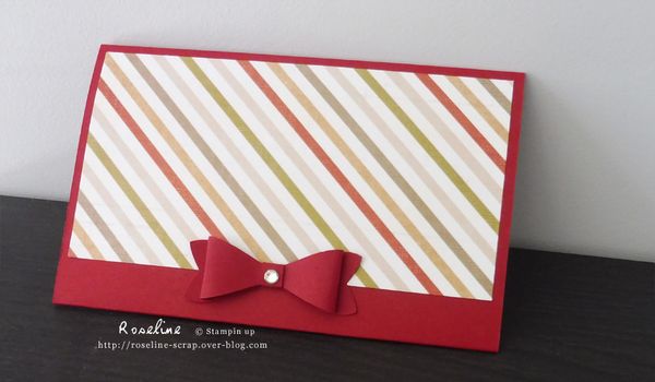 pochette cadeau, avec la perforatrice noeud, en cerise carmin