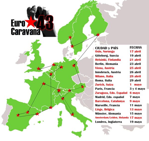 La brigade de Ayotzinapa parcourt l'Europe