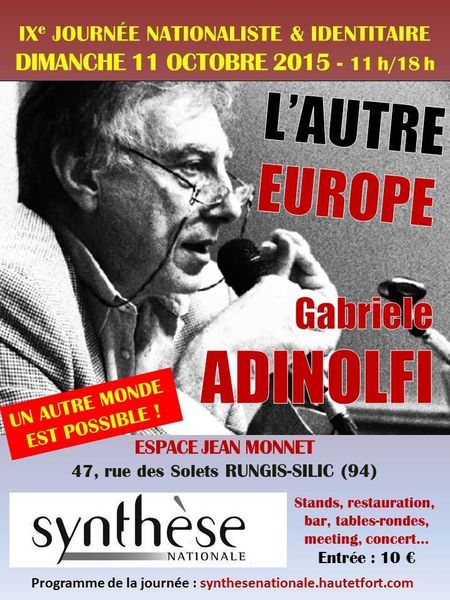 DIMANCHE 11 OCTOBRE : UN AUTRE MONDE ET UNE AUTRE EUROPE, AVEC « SYNTHÈSE NATIONALE »