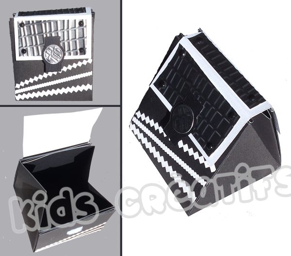 Boîte à construire en noir et blanc