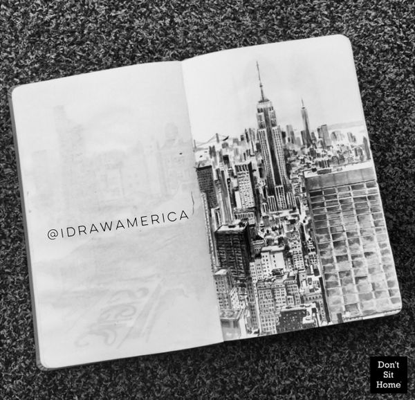 I draw America meets Don't sit Home & vice versa
