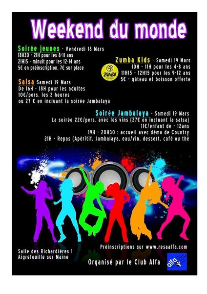 Le 18 et 19 Mars, ALFA organise un Week End Du Monde