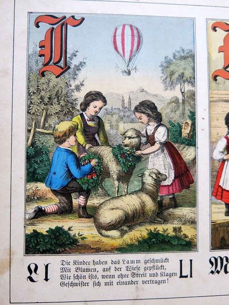 RESTAURATION D'UN ABECEDAIRE ALLEMAND DU XIXe