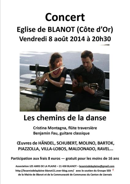 Concert estival à Blanot (Côte d'Or) : flûte traversière et guitare classique