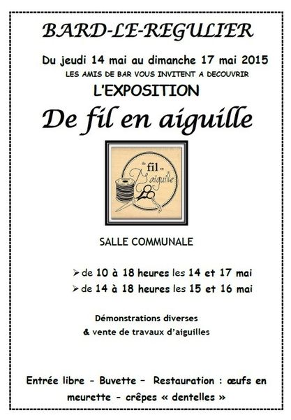 Exposition "De fil en aiguille" à Bard-le-Régulier