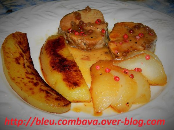 Filet Mignon de Porc aux Poires et Baies Roses, laqué au Miel