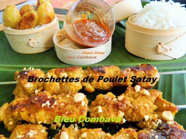 Brochettes de Poulet Satay et Sauce Satay aux Arachides (Malaisie)