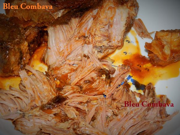 Effiloché de Porc sauce BBQ ou Pulled Pork (USA)