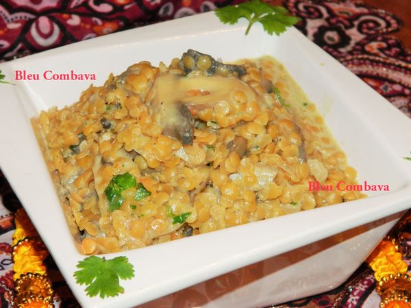 Lentilles Corail Coco Curry, à l'indienne