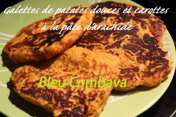 Galettes de Patates Douces à la Farine de Pois Chiches et à la Dakatine (pâte d'arachide)