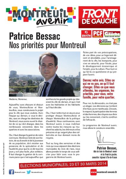 Montreuil Avenir, nos priorités pour Montreuil