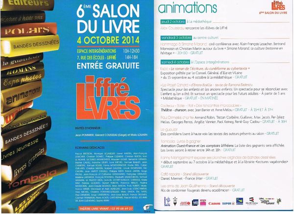 6ème salon du livre de LIFFRE, le 4 octobre 2014