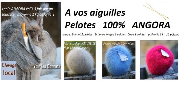 Laine francaise 100% ANGORA NATURELLE