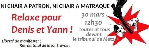 Solidarité avec Denis et Yann !