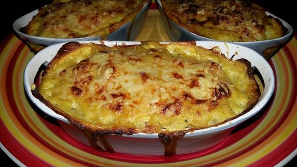 Gratin de choux fleurs avec la galette aux pommes de terre hyperprotéiné