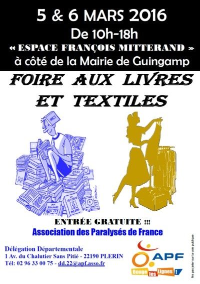 Foire aux livres et aux textiles en faveur du handicap
