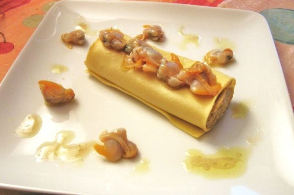 Canellonni coques, caviar d'aubergine ( Michel Portos )