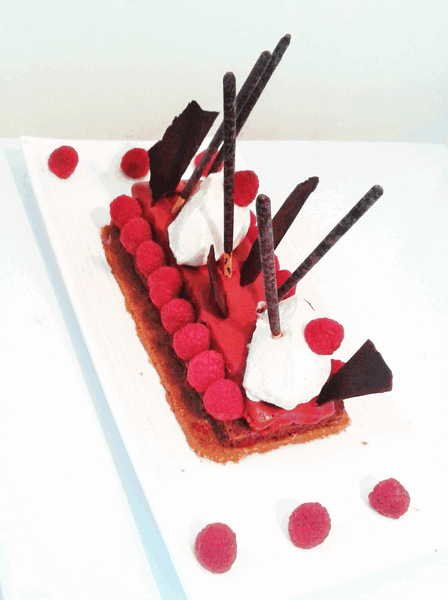 Tarte chocolat framboise au mètre facon Michalak