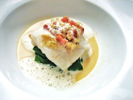 Dos de cabillaud aux senteurs de lard et truffe blanche ( Michel Roth )