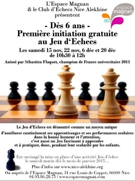 Initiation gratuite au jeu d’échecs