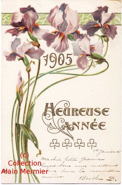Iris -0001- Heureuse année. 1905. France.