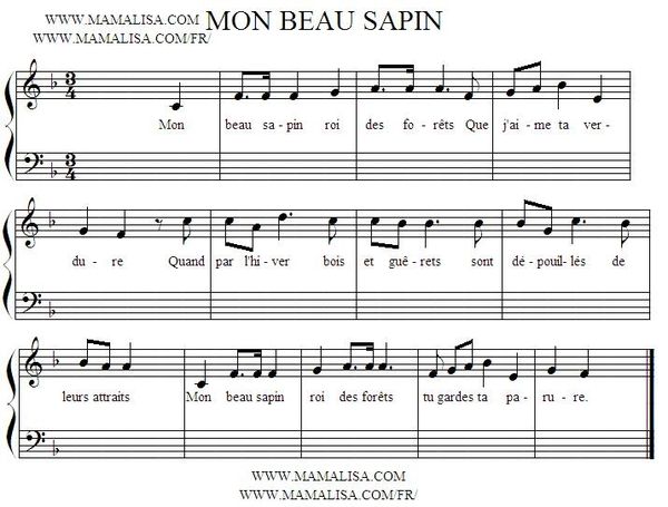 Chanson mon beau sapin
