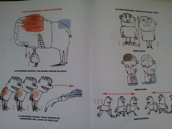 Le grand livre de la bagarre. Davide CALI et Serge BLOCH. (Dès 5 ans)